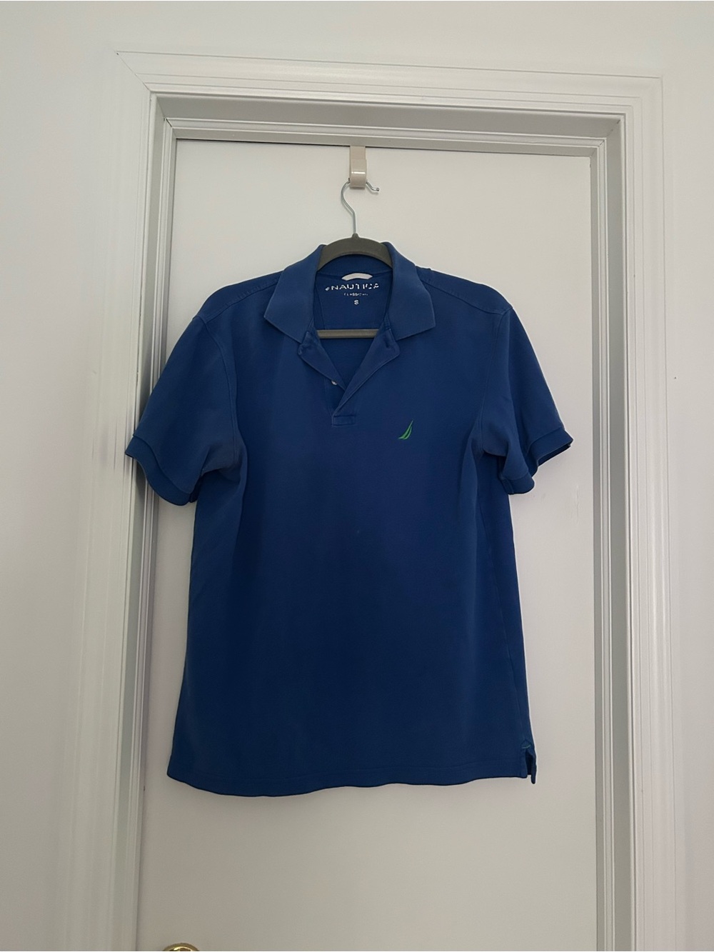 Nautica Men’s Deep Blue Polo with Lime Sail Logo